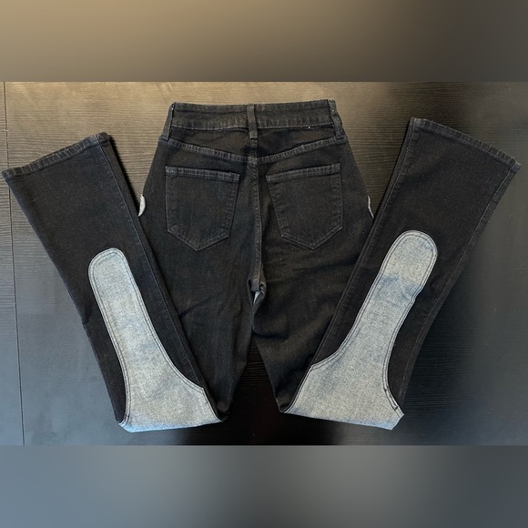 Fashion Nova Black and Gray Boot Cut Jeans - Picture 6 of 13